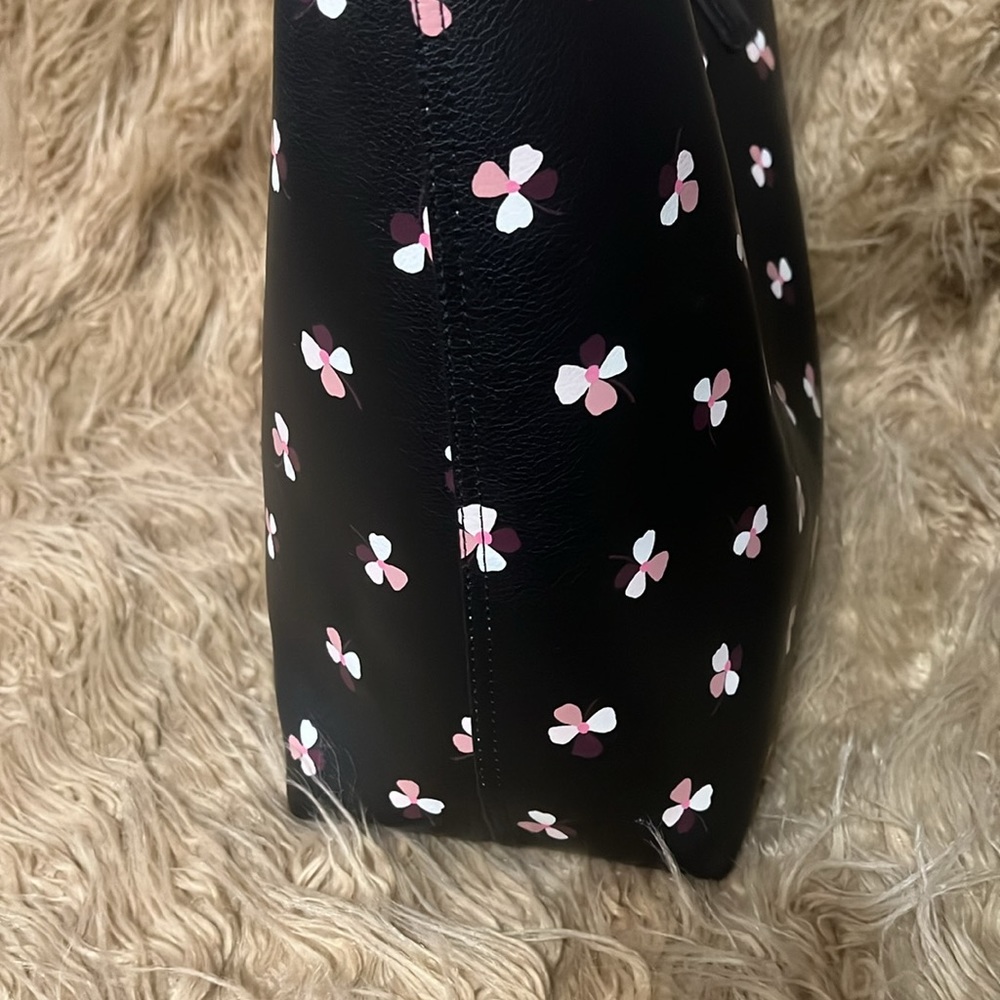 Kate Spade ♠️ Floral Pup Reversible Leather Tote - Picture 15 of 16